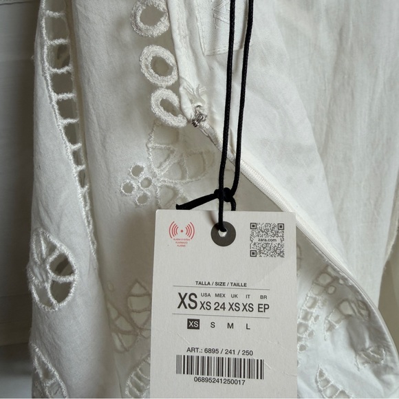 ZARA White Embroidered Lace Maxi Dress NWT Boho Cotton Slip Beach Resort ZW XS - Picture 14 of 14
